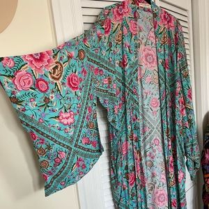 Spell Designs Babushka Turquoise Kimono Robe